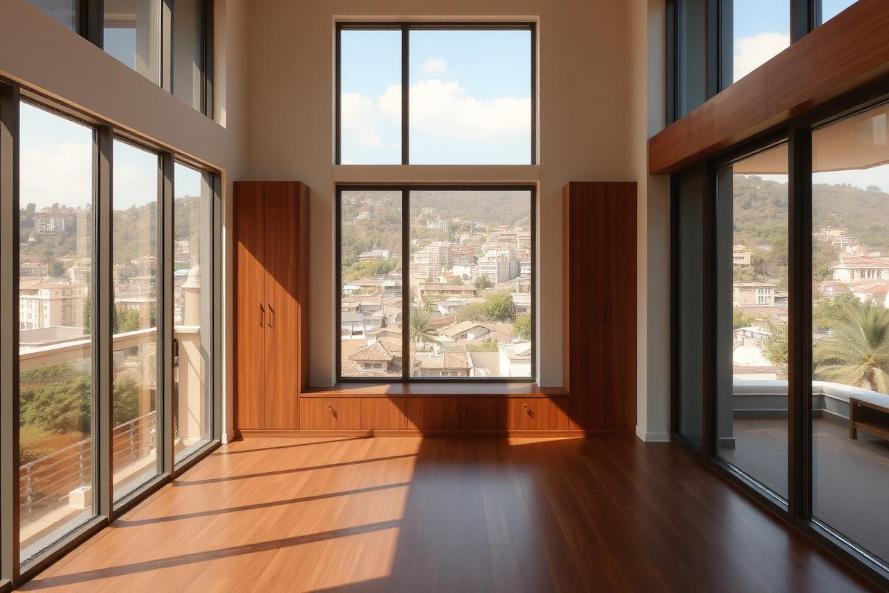 Apartment interior with city view in Antananarivo