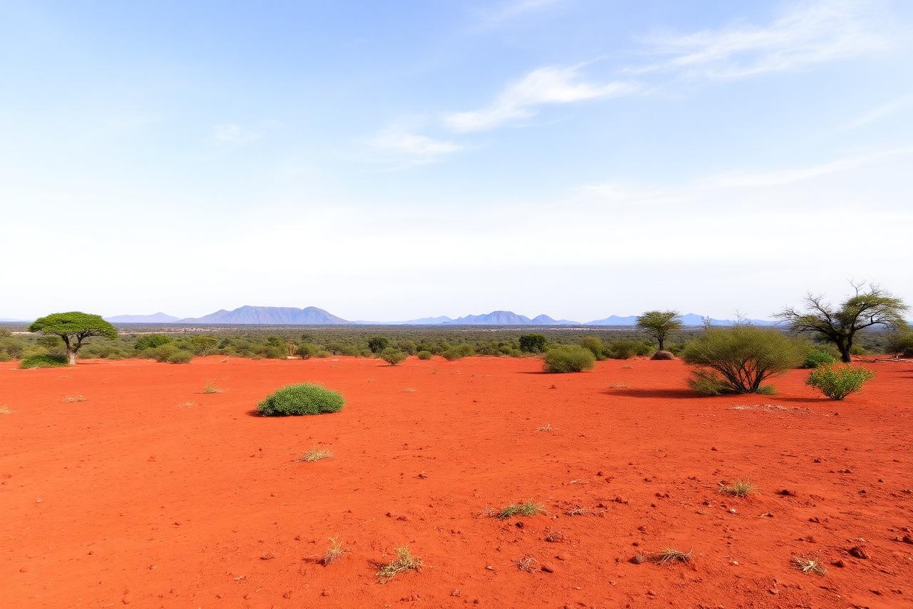 Inland Madagascar plot with hills in the distance